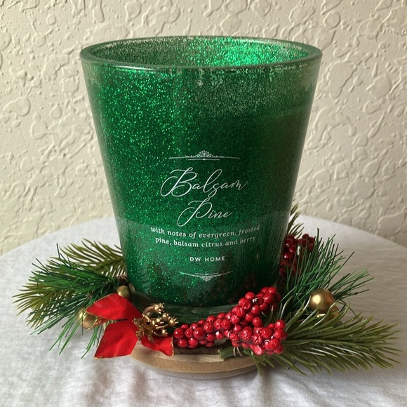 DW Home Other - DW Home: Christmas Green Balsam Pine with Sparkles Candle- reusable lid- 11.4 oz